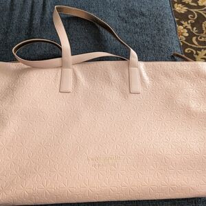 Kate Spade Pink Textured Tote Bag with Sturdy Handles